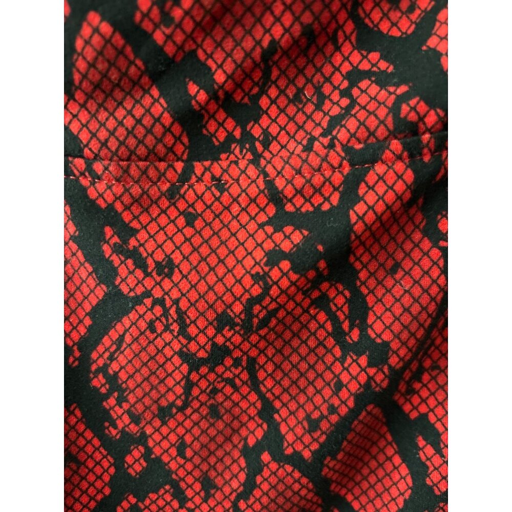 Guess Bodysuit M Red Snake-Print Deep V Sweetheart Neckline Cutout Y2K Clubwear - Picture 12 of 16
